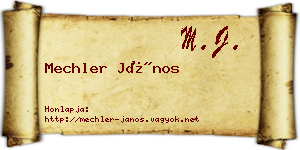 Mechler János névjegykártya