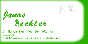 janos mechler business card